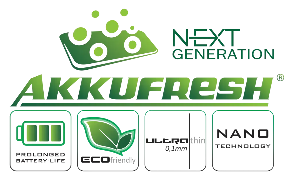 AkkuFresh® Next Generation™ logo with 4 icons